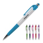 Click action ballpoint pen with rubber grip